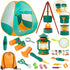 Kids Camping Set with Tent - Meland Toddler Toys for Boys, Campfire, Indoor Outdoor Pretend Play (Green)