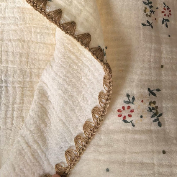 Gunnaicat Double Layered 100% Cotton Muslin Baby Blanket Ultra-Soft 40x40 Inch Swaddling Nursery