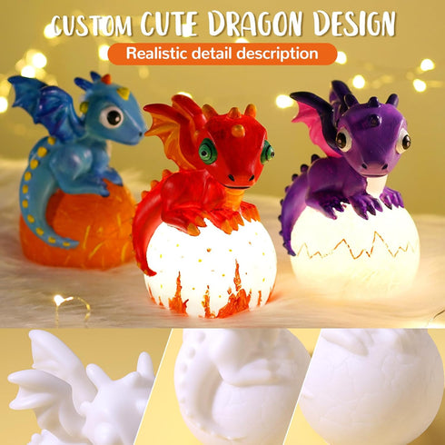 JMMICO 8-12, 6+ Paint Your Own Dragon Lamp Craft Kit, Dragons Crafts DIY Night Light, Dragon Gifts for Girls Boys, Arts