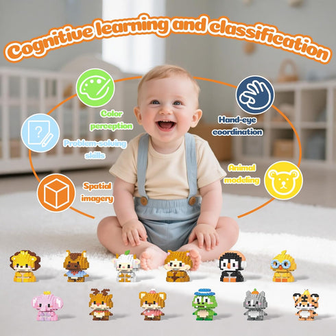 APENGBAOL 12 Pack Sets,Micro Girl(1,691 Animals Building Block Mini Animals Party Favors for Kids, Birthday Gift