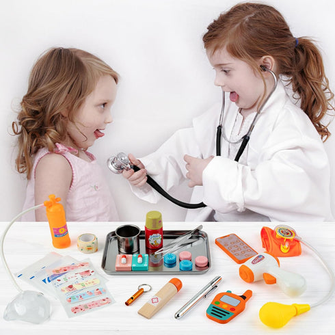 34 Playset 3-5 Doctor Kit for Kids, Pcs Kids Doctor kit for Toddlers with Medical Storage Bag & Real Stethoscope
