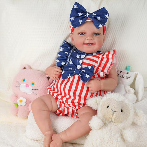 BABESIDE 2 Pcs Reborn Baby Doll Clothes Set, 17-22 Inch Baby Doll Clothing Accessories with Headband
