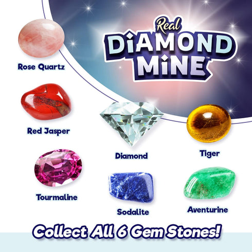 JA-RU Real Diamond Mine Gemstone Dig Kit (2 Packs) - Break Your Own Geodes, Party Favors for Kids Goodie Bags