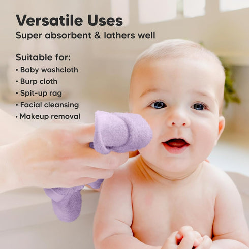 6-Pack Skin,10x10 Baby Washcloths Soft Absorbent Viscose from Bamboo Washcloths for Face, Body, Baby Towels