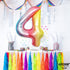 KatchOn Giant Rainbow 4 Balloon - 40 Inch Number 4 Balloon for Unicorn Birthday Decorations
