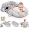 Foryoomi 4 in 1 Tummy Time Mat with Educational Cards, Play Mat &