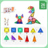 FEWOVUZ 26PCS Set 3+, Mini Magnetic Tiles Building Blocks with Portable Iron Case, STEM Travel Toys for Kids Ages