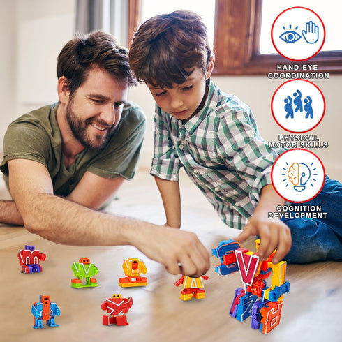 Countdown Alphabet Robots for Boys,ABC Letters Learning Education Toys for Toddlers,Christmas Advent Calendar