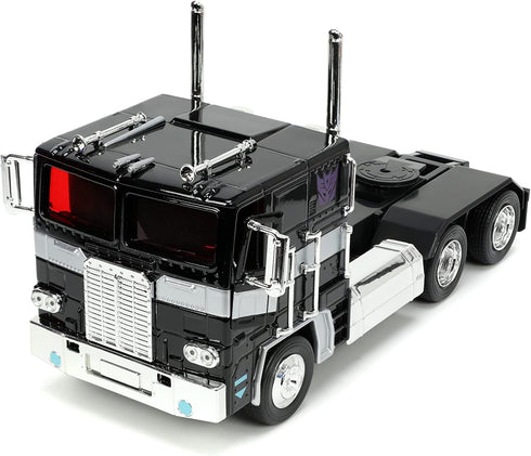 Jada Toys Transformers G1 1:24 Nemesis Prime Die-cast Car, Toys for Kids and Adults, Black