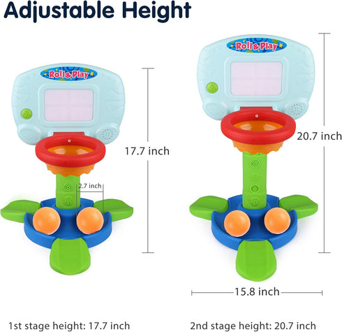 LotFancy Basketball Hoop for Kids - 2 in 1 Adjustable Sports Toy Set for Toddlers 9m-3y, Indoor Basketball Game