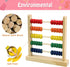 Wooden Abacus for Kids Math - 50 Beads Counting Toy, Multi-Color Counters for Preschool Learning & Development
