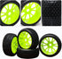 4PCS 17mm Hub Wheel Rim & T Grain Tires - Yellow for HSP 1:8 Off-Road RC Car Buggy