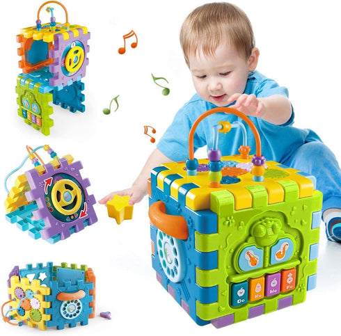 Activity Cube Baby Toys for 6 to 12 Months, Early Educational Music Light Up Play Center for 1-3 Years