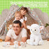 Lenwen 5 Pcs Lamb Stuffed Animal Set, 14 Inch Mommy Lamb Plush with 4 Cute Babies for Nursery Decor