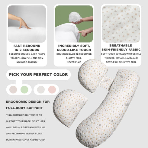 YZCCtixi Pregnancy Pillow for Women - Maternity Pillow for Back Pain Relief & Full Body Support, Soft Sleeping Pillow