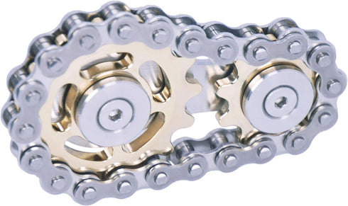 Fidget Spinner, Sprocket Linkage Bike Chain Spinner Design, Metal Stainless Steel Durable Mechanics, Gold
