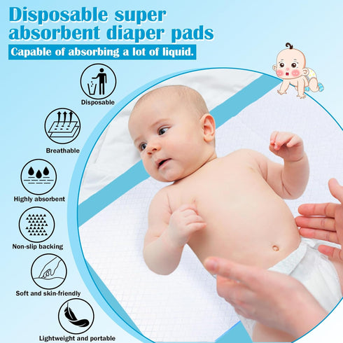 CACASO 50 Pack Pads,18 x24 Disposable Changing in in Baby Disposable Underpads,Absorbent Incontinence Pee