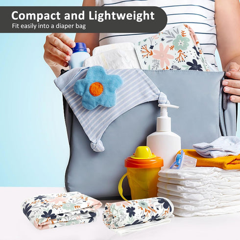 21 5/8" 31.5" Mat(Floral1PCS) Baby Diaper Changing Pad, x Waterproof Changing Pad Liners - Reusable Soft and Absorbent