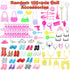 127pcs Closet 11.5 inch 1/6 Doll Clothes Accessories and for Girl Doll,Dollhouse Wardrobe Storage Fashion Dress Gowns