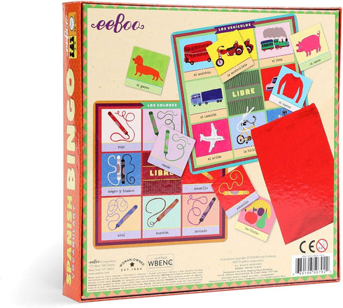 eeBoo Spanish Bingo Vocabulary Game – Educational Game for Ages 5 and Up