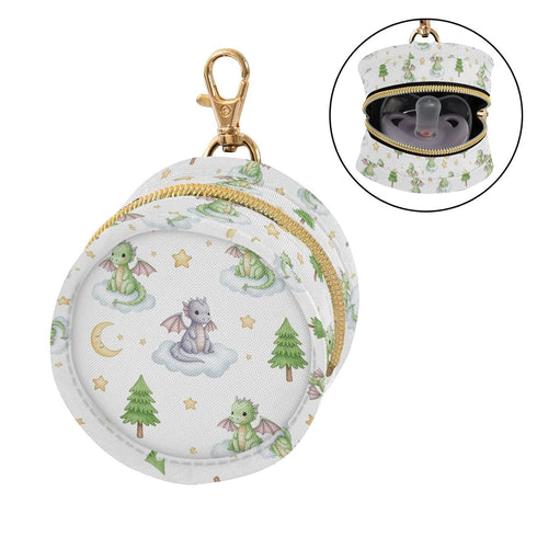 Sinestour Cartoon Dragons Tree Star Print Pacifier Holder Case for Diaper Bag Portable Travel Pacifier Storage Case