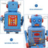 Drumming 3.74 Inches, SAFIGLE Wind up Vintage RobotClockwork Robot Tinplate Toy - Retro Wind-up Collectible for Home