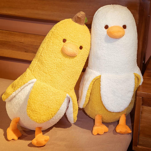 Banana Duck Plush Toy 35.5'', Cute Big Banana Stuffed Animal, Duck Plushie Long Pillow, Funny Hugging Cushion Gifts for