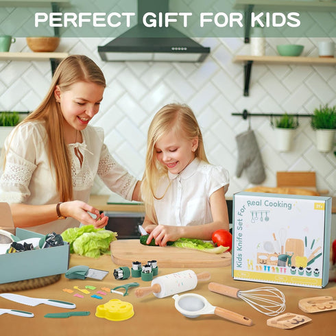 18 Sets Set Set, PCS Kids Cooking Real, Montessori Kitchen Tools for Toddlers, Cooking & Baking for Kids Little Chefs