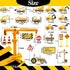 25Pcs Bulldozer HERCOCCI Construction Cake Topper, Excavator Tower Cupcake Topper Backhoe Traffic Road Sign Cake Decor