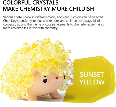 Crystal Growing Toys for Kids - Vibrant Colorful Hedgehog Science Experiments for STEM Learning, 8+