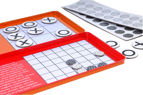 Magnetic Travel Tic Tac Toe, Includes 4 in a Row Game, Car & Airplane Games