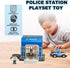 Police Station Playset Toy for Wooden Train Track, Creative City Scenes for Toddlers