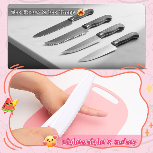 Set Set 27PCS 3-8 Toddler Knife - Kid Safe Knife for Real Cooking, Toddler Kitchen Tools with Knives, Cutting Board