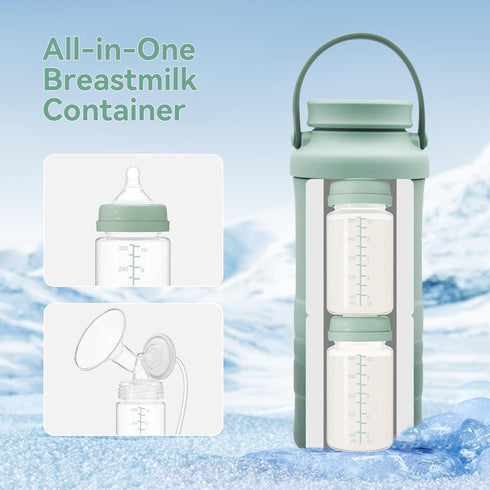 10oz Momcozy 22oz 4PCS Breastmilk Storage Bottle, Compatible with Milk Cooler & Spectra Pumps, Wide-Neck Collection