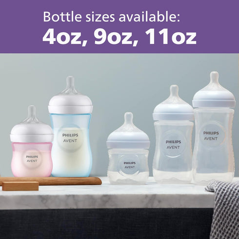 3), 9oz, SCY903/01 Philips Avent Natural Baby Bottle with Natural Response Nipple (Medium Flow,Flow