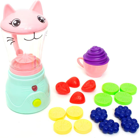 Boley Zoo Troop: Kitty Smoothie Maker - 19 Pieces Animal Themed Kitchen Playset for Kids Ages 2+