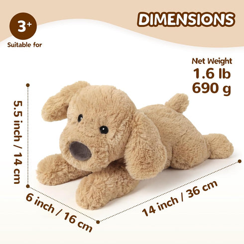 Dog Stuffed Animals, Microwavable Stuffed Animal Adorable Fluffy Puppy Plush for Warmth, Heatable Coolable Lavender