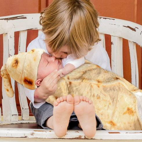 Set Feelmaker Newborn Baby Burrito Swaddle Blanket Baby Tortilla Blanket and Hat Super Soft Flannel Tortilla Swaddle