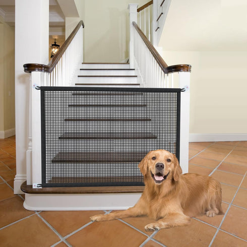 Dog Gate for Stairs, Indoor Dogs Screen Mesh Gate, 29 inches Tall, 30 inches Wide for Doorways & Stairways