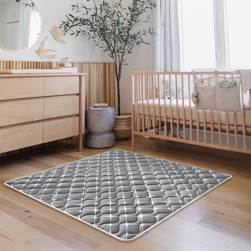 47x47 Inches High-Density Foam Baby Play Mat, Thicken One-Piece Comfortable and Soft Playmat, Non Slip Machine Washable