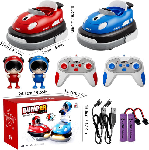 2-Player 2-5 Set 360 Battle rc Car Toddler Boys Labour Day Toy | Cartoon Remote Control Bumper Cars with Light & Sound