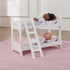 Badger Basket Toy Doll Bunk Bed with White Bedding & Ladder for 20 Inch Dolls - White Rose