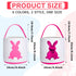 12 Jexine Pcs Easter Bunny Basket Bags Bulk for Kids Gift Bucket Easter Eggs Hunt Basket with Handle Rabbit Fluffy