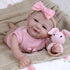 Set 3+, Aori Realistic Reborn Baby Dolls - Weighted Lifelike Newborn Baby Girl with Flexible Limbs, Cute Soft Body