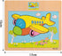 Wooden Jigsaw Puzzles Set for Kids Age 2-5, 12 Piece Colorful Transportation Educational Puzzles (4 Puzzles)