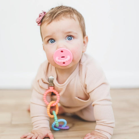 Ryan & Rose Cutie Clinks Attachable Chew Toy Teether for Babies (Mosaic)