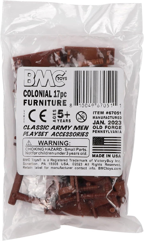 BMC Classic Marx Colonial Furniture - 14pc Plastic Playset Accessories Parts Pack