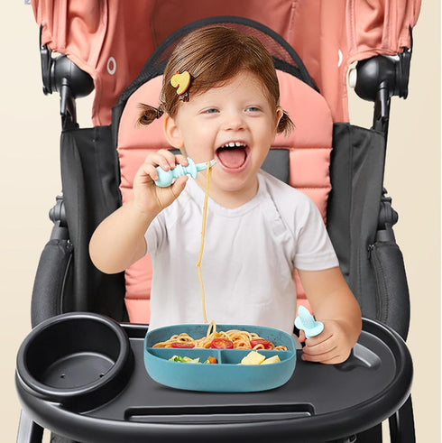 3-in-1 Universal Stroller Snack Tray with Cup Holder and Phone Holder, Perfect for Shopping and Stroller Accessories