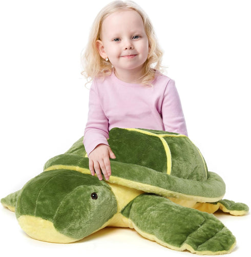 MorisMos Giant Turtle Stuffed Animal 33 inch, Large Plush Sea Turtle Toy, Big Stuffed Turtle Pillow for Kids, Girls,