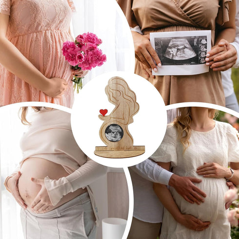 Generic Ultrasound Photo Frame In Wood Sonogram Picture Holder With Stylish Design, Pregnancy Announcements Keepsakes |